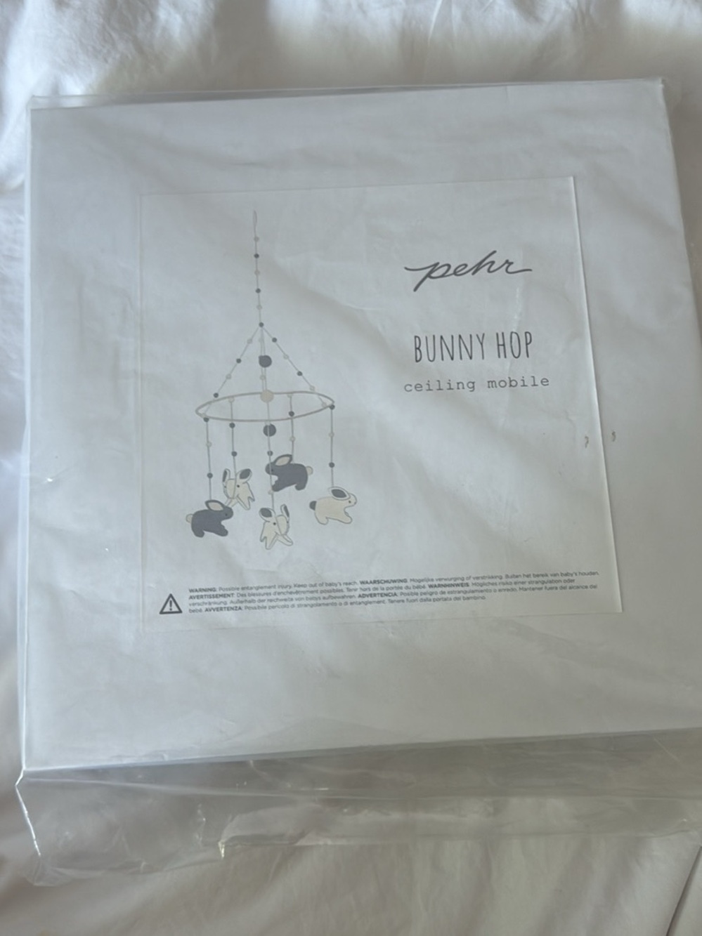 Pehr Bunny Hop Ceiling Mobile - Gray & Cream BNIB